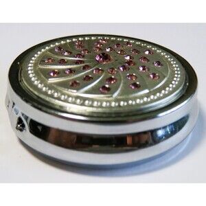Pretty Pink Rhinestone  Pill keeper NWOT push button to open